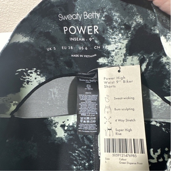 NWT $78 Sweaty Betty [ Small 6 ] Power High Waist‎ Pocket Bike Shorts Green - Picture 7 of 12